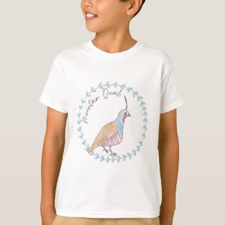T-shirt logo d'espèce d'oiseau animal colin des montagnes