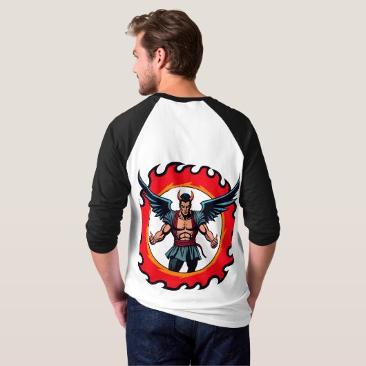 T-shirt Logo Devil Angel Esports - Fiery Conqueror Design (Dos entier)