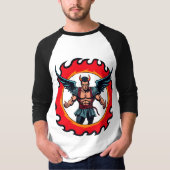 T-shirt Logo Devil Angel Esports - Fiery Conqueror Design (Devant)