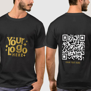 T-shirt Logo double face QR Code promotionnel unique Noir