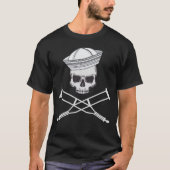 T-shirt Logo du crâne et des croix de voilier Jackass (Devant)