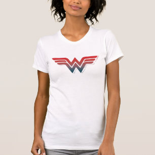 T-shirt Logo du dégradé bleu rouge de Wonoman