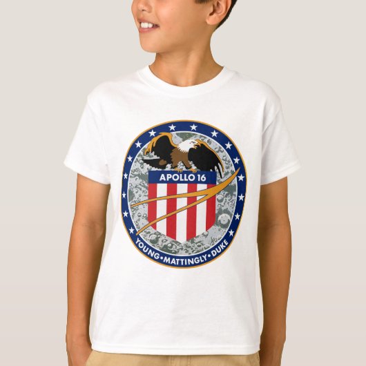 T-shirt Logo du patch de mission NASA Apollo 16 (Devant)