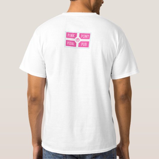 T-shirt Logo du Pub Pedal Pony Rose sur l'avant (Dos)