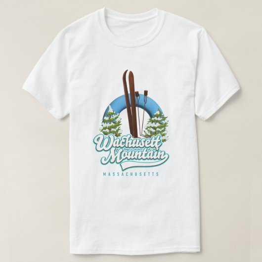 T-shirt Logo du ski du Massachusetts de Wachusett Mountain (Design devant)