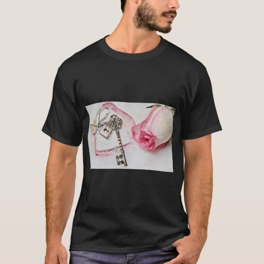 T-shirt Logo élégant rose rose (Devant)