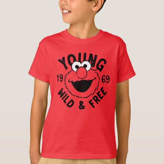T-shirt Logo Elmo Skate - Young, Wild & Free 1969 (Devant)
