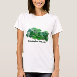 T-shirt logo en verre de la mer verte W