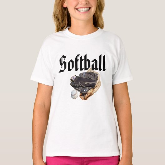 T-shirt Logo Et Gants De Softball, (Devant)
