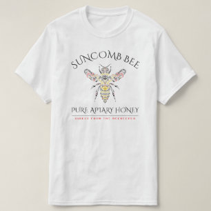 T-shirt Logo fait sur commande de miel d'abeille fleurie