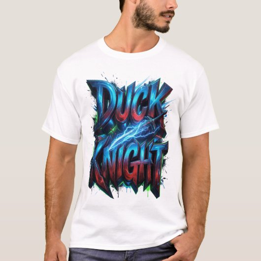 T-shirt Logo graffiti 3D Cyber Chevalier Canard (Devant)