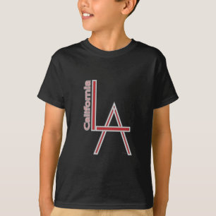 T-shirt logo gris LA California rouge
