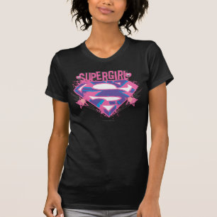 T-shirt Logo grunge rose et pourpre de Supergirl