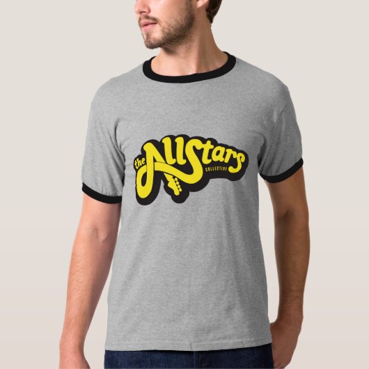 T-shirt Logo jaune collectif d'AllStars sur le gris (Devant)