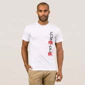T-shirt logo latéral blanc de la terre (Devant entier)