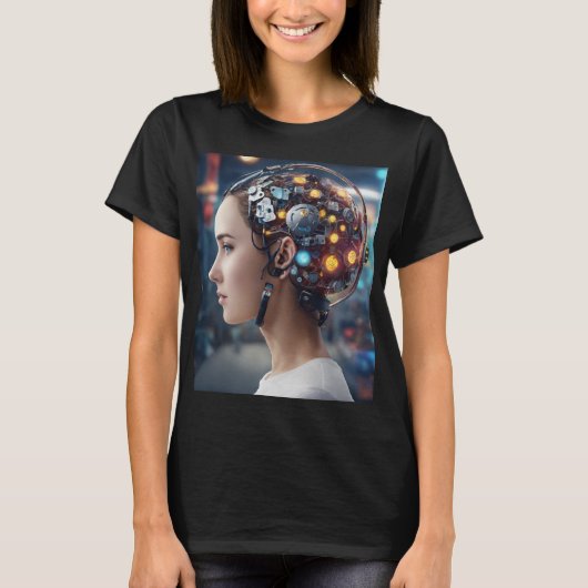 T-shirt Logo mécanique du cerveau (Devant)