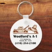 T-shirt logo met adres sleutelhanger (Voorkant)