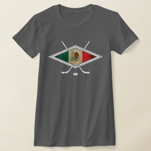 T-shirt Logo Mexicain De Hockey Drapeau, Avec Impression D (Poser)
