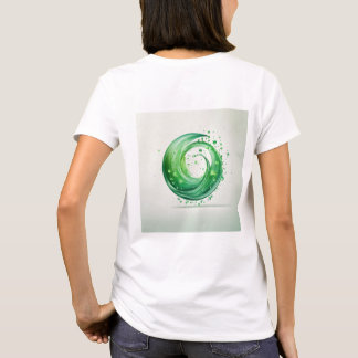 T-shirt Logo minimal gouttes d'eau verte sur arrière - pla