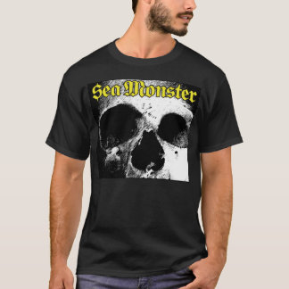 T-shirt Logo Monstre Mer Avec Crâne (Chemise Noire)
