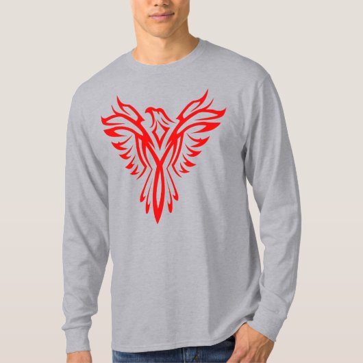 T-shirt Logo Mythique Phoenix Bird Rising (Rouge) (Devant)