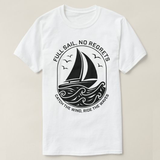 T-shirt Logo nautique moderne avec scène de voilier (Design devant)