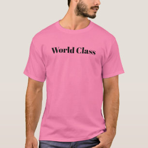 T-shirt Logo Noir de Classe Mondiale Homme Rose