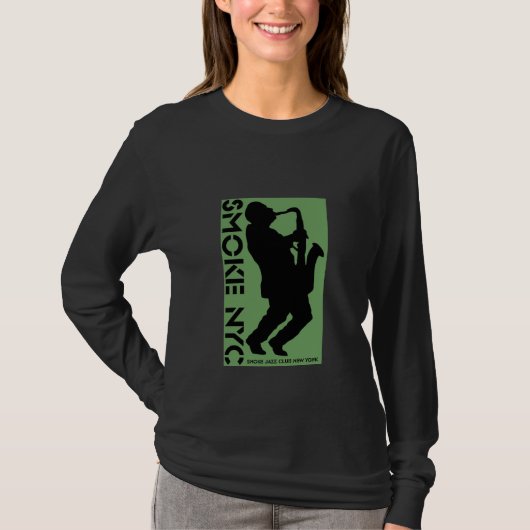 T-shirt Logo noir des dames LS - customisé (Devant)