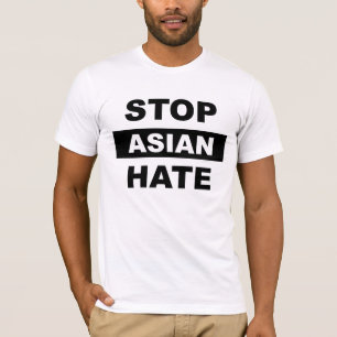 T-shirt Logo noir du slogan anti-racisme contre la haine a