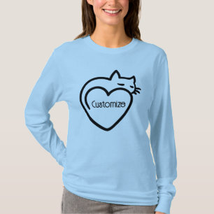 T-shirt Logo noir personnalisé amour de chats