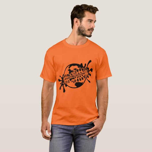 T-shirt Logo orange T de sécurité de WorkTheEarth (Devant entier)