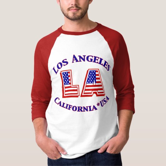 T-shirt Logo patriotique de Los Angeles Etats-Unis (Devant)