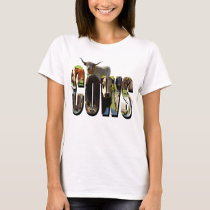 T-shirt Logo Photo Vache Avec Vaches,
