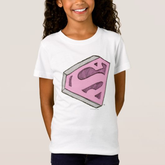 T-Shirt Logo Pink Croquetée Supergirl (Devant)