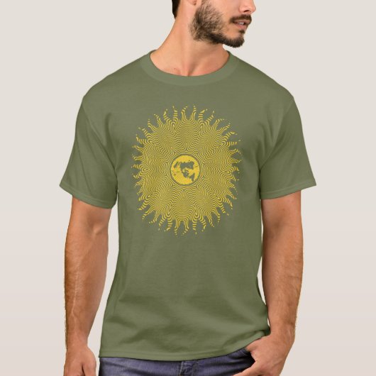 T-shirt Logo préféré de Sun de carte de la terre plate (Devant)
