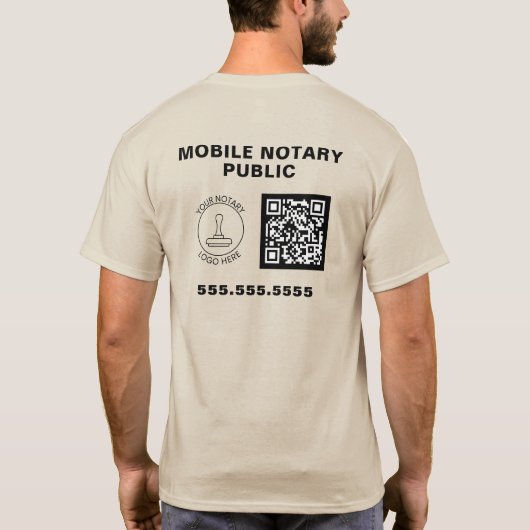 T-shirt Logo professionnel QR Code Notaire Travail (Dos)