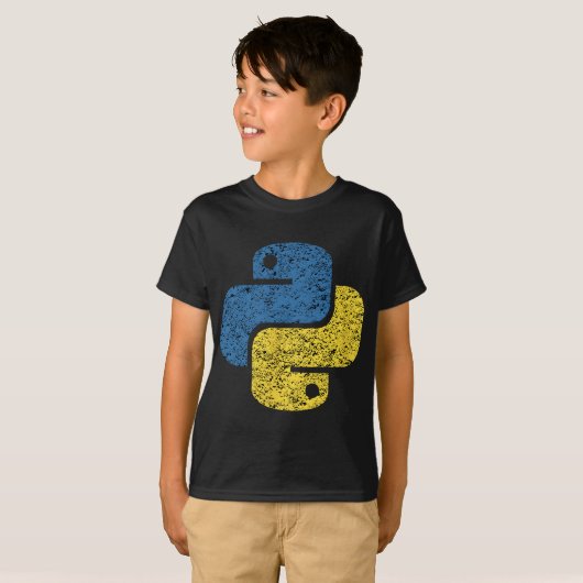 T-shirt Logo Python en détresse pour ingénieurs (Devant entier)