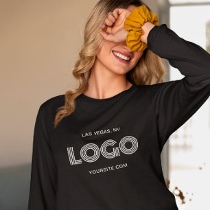 T-shirt Logo rectangulaire moderne noir et blanc