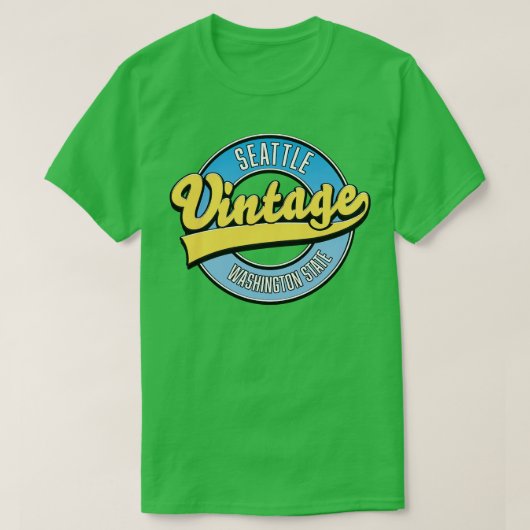 T-shirt Logo rétro de Seattle Washington State (Design devant)