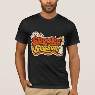 T-shirt Logo Rétro Fantôme Saison Halloween