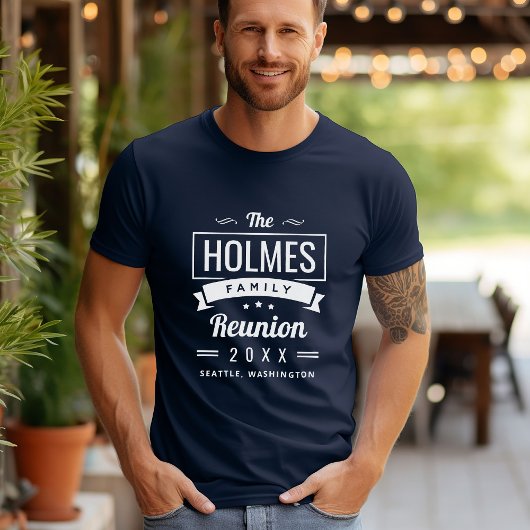 T-shirt Logo Retro Moderne Famille Reunion