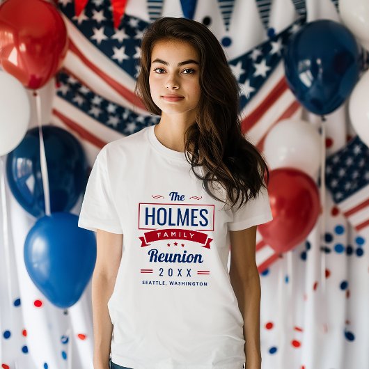T-shirt Logo Retro Moderne Famille Reunion
