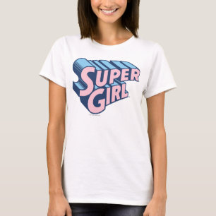 T-shirt Logo rose et bleu supergirl