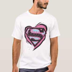 T-shirt Logo rose Supergirl dans le coeur