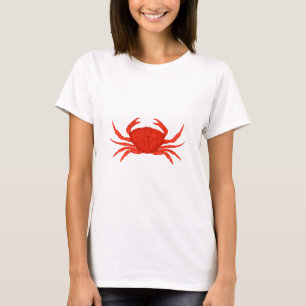 T-shirt Logo rouge de crabe de Dungeness