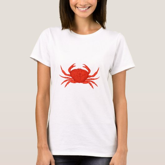 T-shirt Logo rouge de crabe de Dungeness (Devant)
