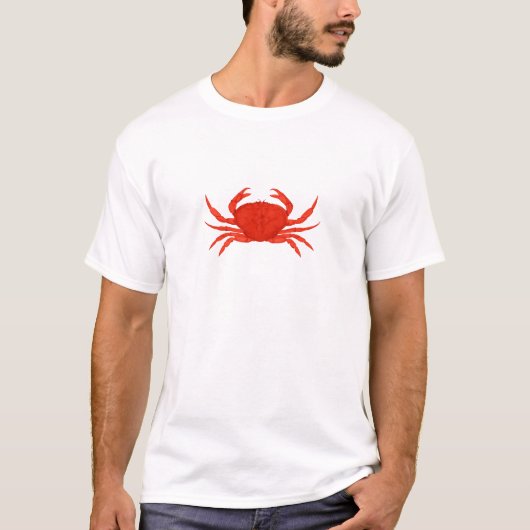 T-shirt Logo rouge de crabe de Dungeness (Devant)