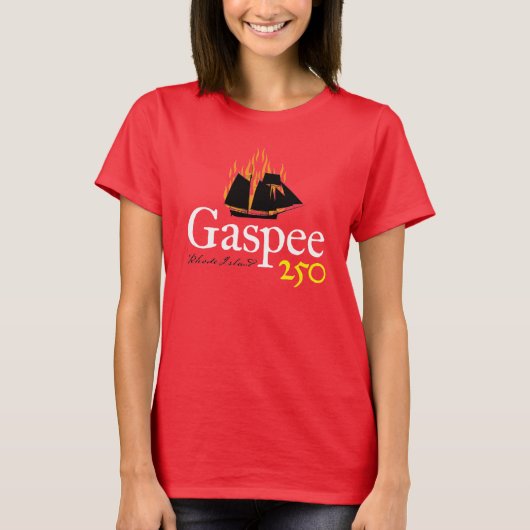 T-shirt Logo rustique DAR Gaspee250 sur Red (Devant)