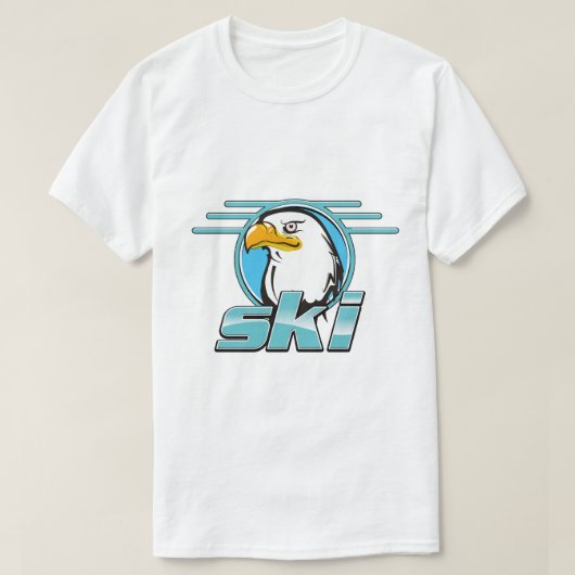 T-shirt Logo ski aigle doré rétro (Design devant)
