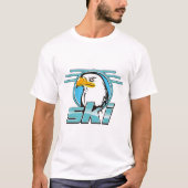 T-shirt Logo ski aigle doré rétro (Devant)